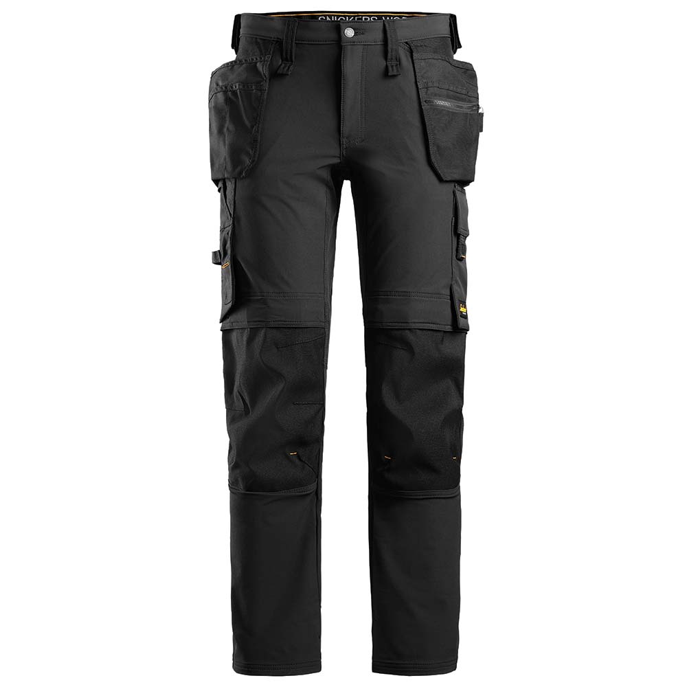 Snickers U6271 AllroundWork Full Stretch Work Pants + Holster Pockets (Black/Black) Black / 40/32